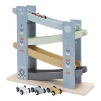 Little Dutch Holzrennbahn Blau mit 4 Autos – LD7037